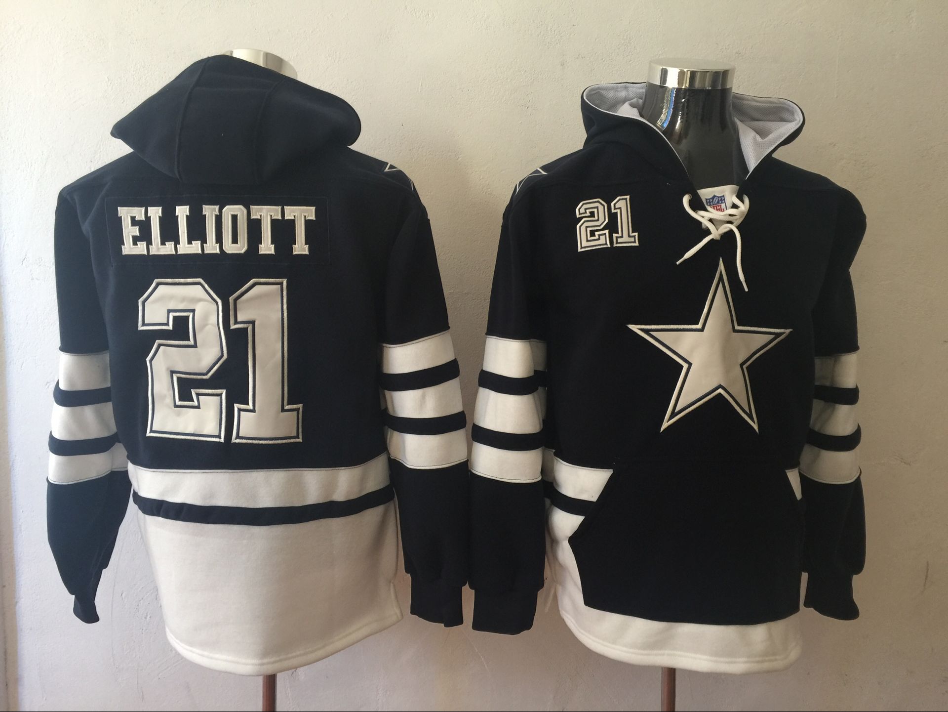 Men NFL Nike Dallas Cowboys 21 Elliott blue Sweatshirts